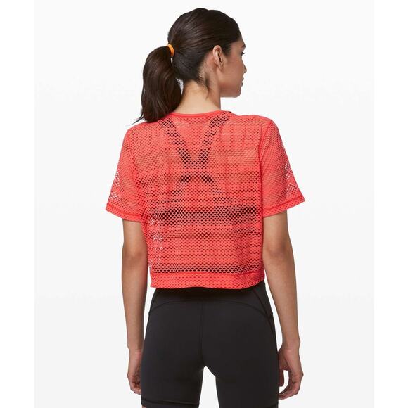 Lululemon Sweat Your Heart Out Short Sleeve in Hot Sunset Sz 6 - Picture 7 of 7